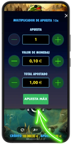 Paso 4: ajusta el valor de tu apuesta antes de jugar