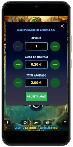 Menú de ajustes de tirada automática con opciones turbo y rápida